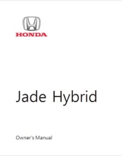 HONDA JADE  HYBRID 2018 2019 2020 2021 2022 2023 OWNERS MANUAL